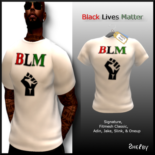 Second Life Marketplace BLM Mens T Shirt